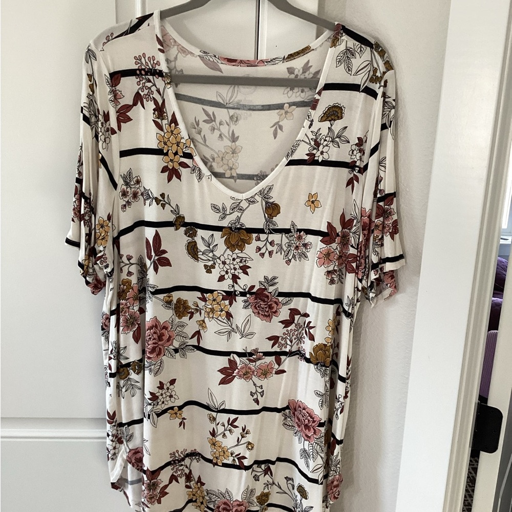 Floral Striped Women's Top